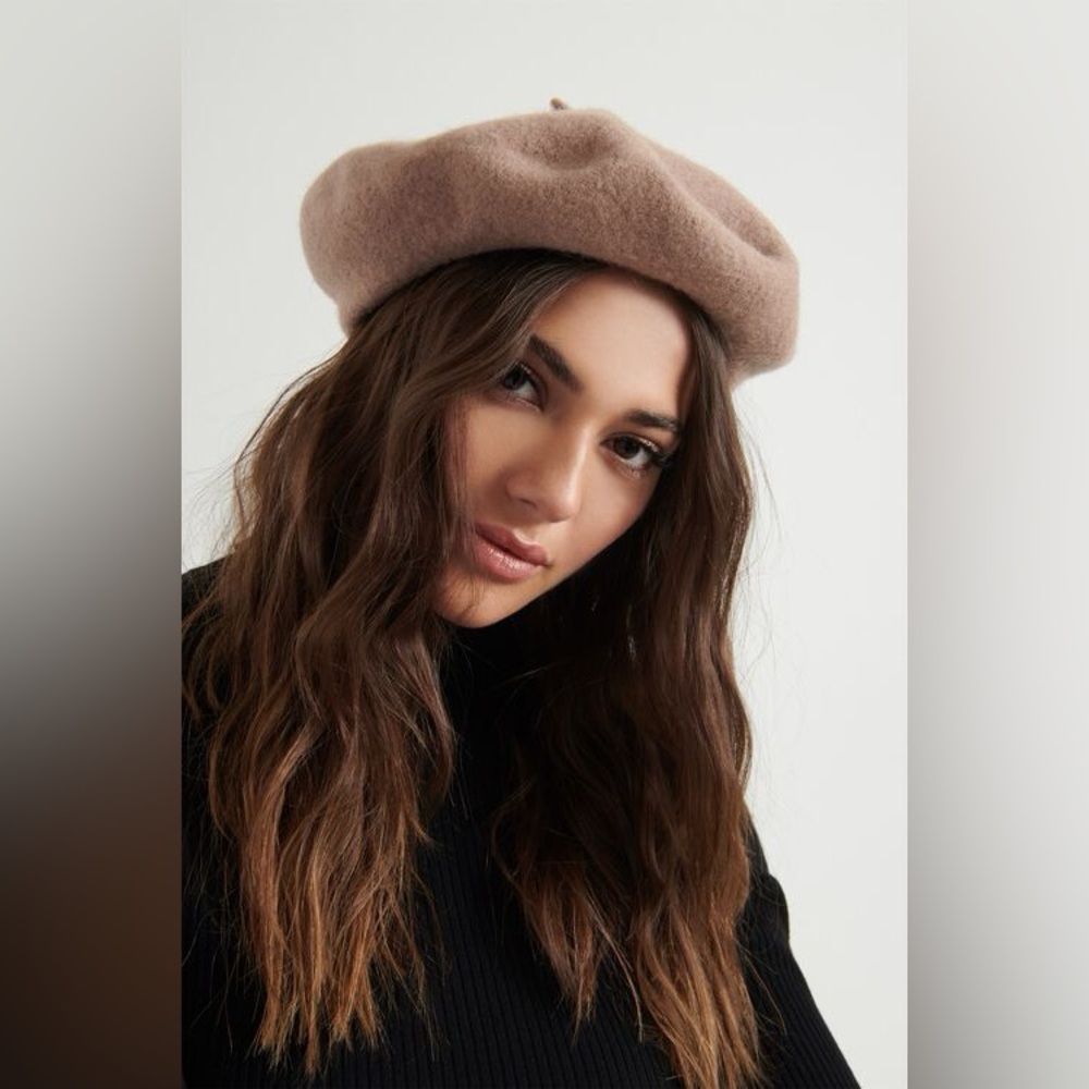 Brown Wool Beret Hat